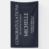 Navy Blue White pensioen Gefeliciteerd Spandoek (Verticaal)