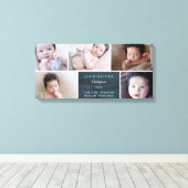 Navy Blue & White Photo Collage Baby Canvas Afdruk (Insitu (Houten vloer))