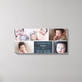 Navy Blue & White Photo Collage Baby Canvas Afdruk (Voorkant)