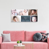Navy Blue & White Photo Collage Baby Canvas Afdruk (Insitu (Woonkamer))