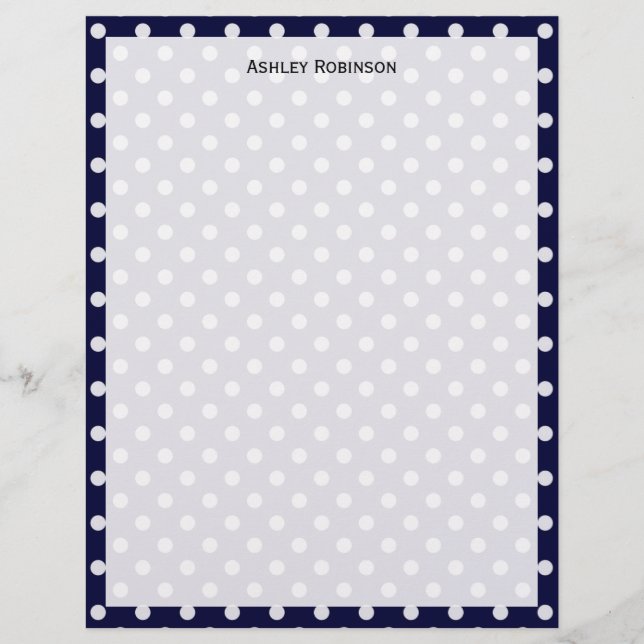 Navy Blue White Polka Dot Pattern (Voorkant)