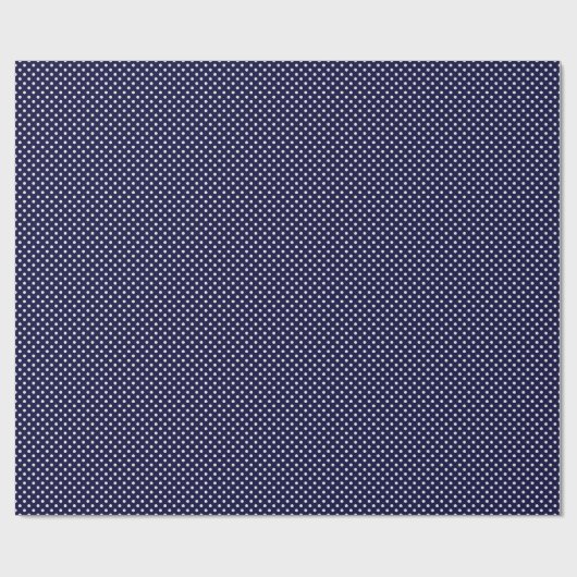 Navy Blue White Polka Dot Pattern Cadeaupapier (Vlak)