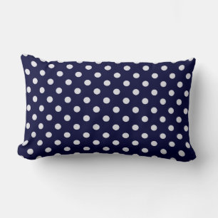 Navy Blue White Polka Dot Pattern Kussen