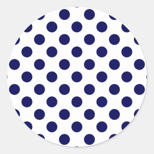 Navy Blue & White Polka Dot Sticker (Voorkant)