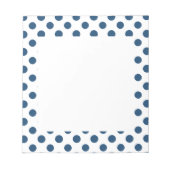 Navy Blue White Polka Dots Pattern Notitieblok (Voorkant)