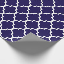 Navy Blue White Quatrefoil - Aangepaste achtergron