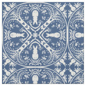 Navy Blue & White Rabbit Tile Delft Dedham Bunny Stof (Swatch)