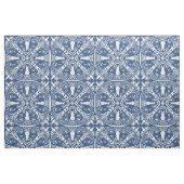 Navy Blue & White Rabbit Tile Delft Dedham Bunny Stof (Fat Quarter)