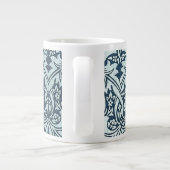 Navy Blue White Rabbit William Morris Coffee Mok (Achterkant)