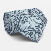 Navy Blue White Rabbit William Morris Stropdas (Opgerold)