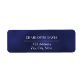 Navy blue white return address etiket (Voorkant)