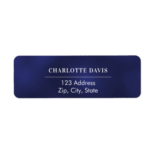 Navy blue white return address etiket (Voorkant)