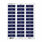 Navy blue white return address etiket (Full Sheet)