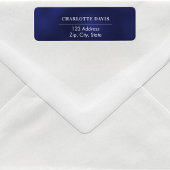 Navy blue white return address etiket