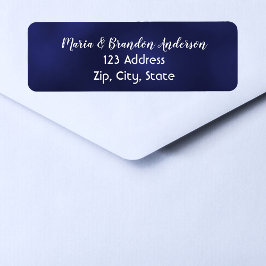 Navy blue white return address etiket