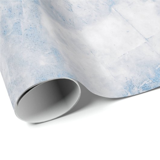 Navy Blue White Silver Gray Carrara Marble Stone Cadeaupapier (Rol Hoek)