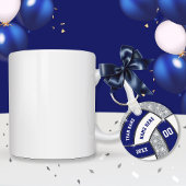 Navy Blue, White, Silver, Volleyball Gifts in Bulk Sleutelhanger