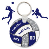 Navy Blue, White, Silver, Volleyball Gifts in Bulk Sleutelhanger