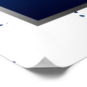 Navy Blue, White & Silver - Zitkaart Poster (Hoek)