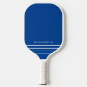 Navy Blue & White Simple Minimal Personal Name Pickleball Paddle (Achterkant)