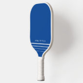 Navy Blue & White Simple Minimal Personal Name Pickleball Paddle (Links)