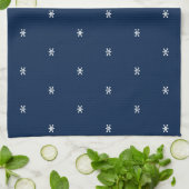 Navy Blue White sneeuwvlokken kerst Theedoek (Gevouwen)