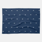 Navy Blue White sneeuwvlokken kerst Theedoek (Horizontaal)