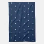 Navy Blue White sneeuwvlokken kerst Theedoek (Verticaal)