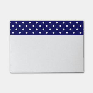 Navy Blue White Spotty Polka Dot Pattern Post-it® Notes