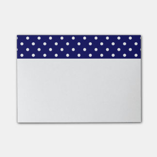 Navy Blue White Spotty Polka Dot Pattern Post-it® Notes