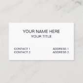 Navy Blue White Star Stripes Visitekaartje (Achterkant)