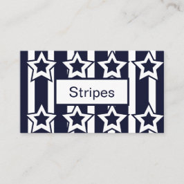 Navy Blue White Star Stripes Visitekaartje