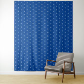 Navy Blue White Star van David Pattern achtergrond Wandkleed (In situ)