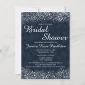 Navy Blue White Stardust Bridal Shower Kaart (Voorkant)