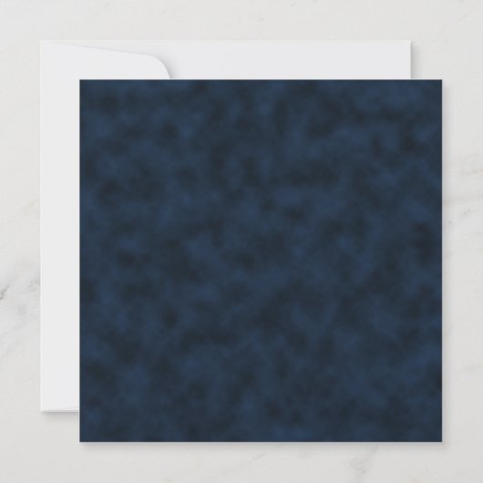 Navy Blue White Stardust Wedding Invitation Square Kaart (Achterkant)