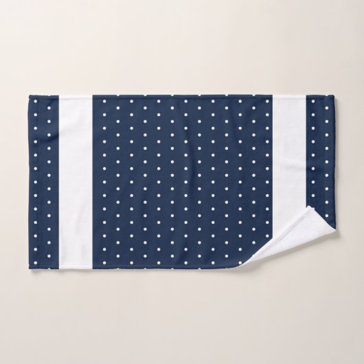 Navy Blue White Stippen Pattern Stripes Bad Handdoek (Handdoek)