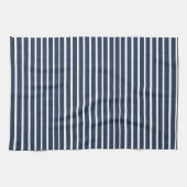 Navy Blue White Stripe Beach House Theedoek (Horizontaal)