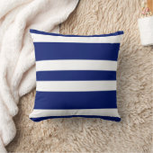 Navy Blue & White Stripe Couch Pillow Gift Kussen (Deken)