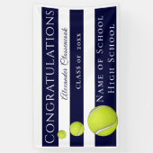 Navy Blue White Striped football afstuderen Spandoek (Verticaal)