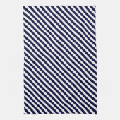 Navy Blue & White Striped Pattern Theedoek (Verticaal)