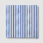 Navy Blue & White Stripes Coastal Nautical Design Gastenboek (Achterkant)