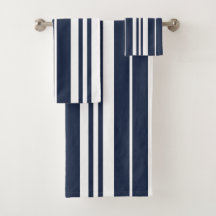 Navy Blue White Stripes Modern Chic