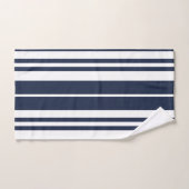 Navy Blue White Stripes Modern Chic Bad Handdoek (Handdoek)