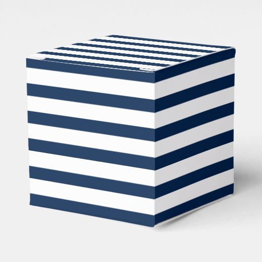 Navy Blue White stripes patrooncadeau Bedankdoosjes (Voorkant Zijde)