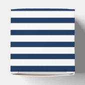 Navy Blue White stripes patrooncadeau Bedankdoosjes (Bovenkant)