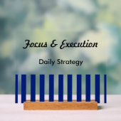 Navy Blue White Stripes Professional Motivational Acryl Bord (Neutraal)