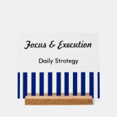 Navy Blue White Stripes Professional Motivational Acryl Bord (Voorkant)