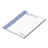 Navy Blue White Stripes Professional Versatile Notitieblok (Linkerzijde)
