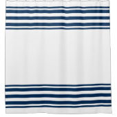 Navy Blue White Stripes Shower Curtain Nautical Douchegordijn (Voorkant)