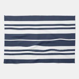 Navy Blue White Stripes Theedoek